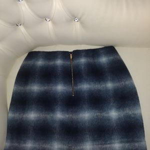 KATE SPADE SIZE 6 NAVY BLUE WOOL MINI SKIRT